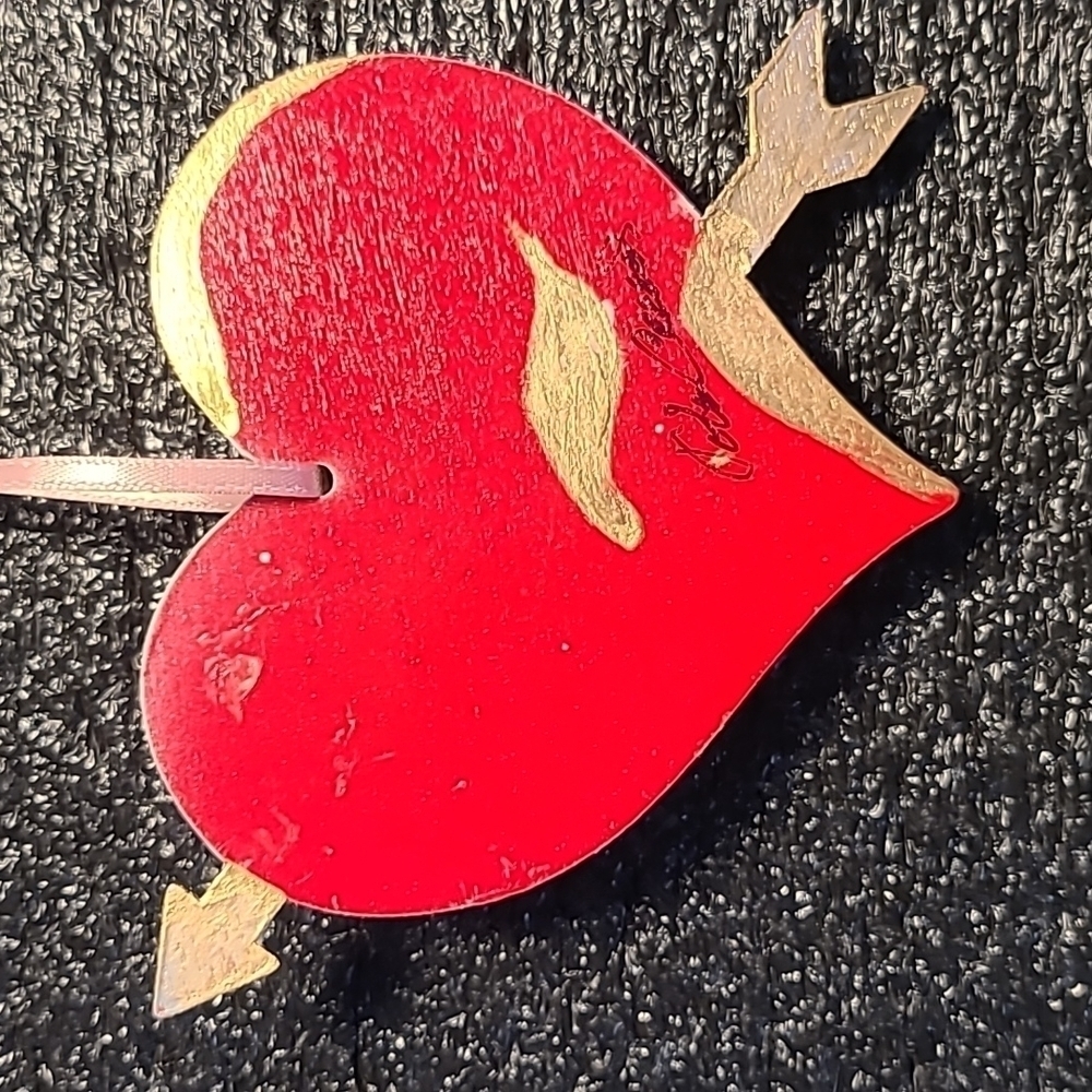 Wood HEART SHELL & JEWELS ORNAMENT (Handcrafted) - Picture 6 of 6